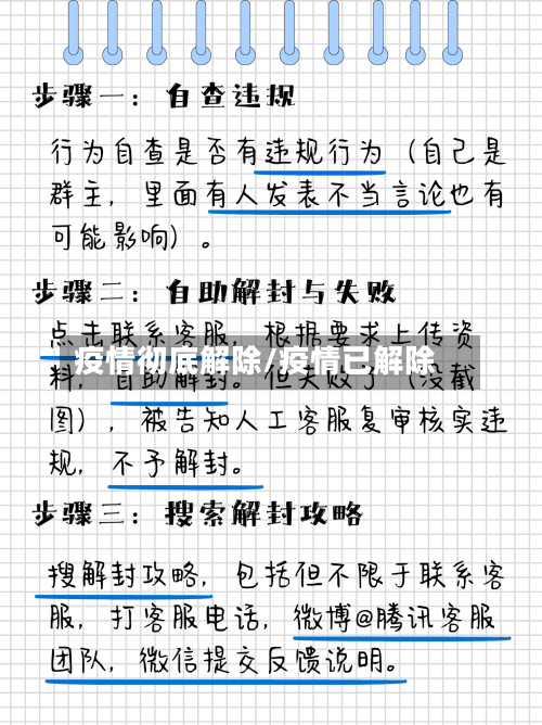 疫情彻底解除/疫情已解除