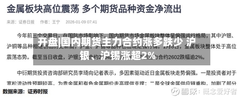 开盘|国内期货主力合约涨多跌少 沪银、沪锡涨超2%