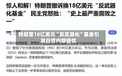 特朗普18亿美元“反武器化”基金引发白宫内部担忧-第2张图片