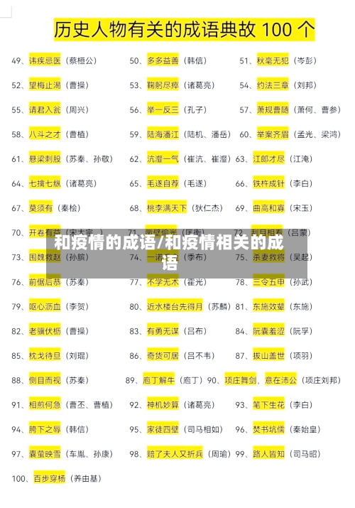 和疫情的成语/和疫情相关的成语-第2张图片