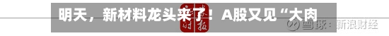 明天，新材料龙头来了！A股又见“大肉签”-第3张图片