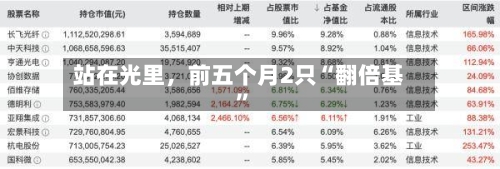 站在光里，前五个月2只“翻倍基”