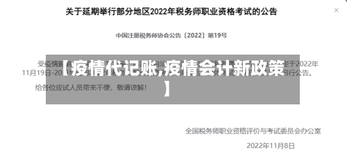 【疫情代记账,疫情会计新政策】