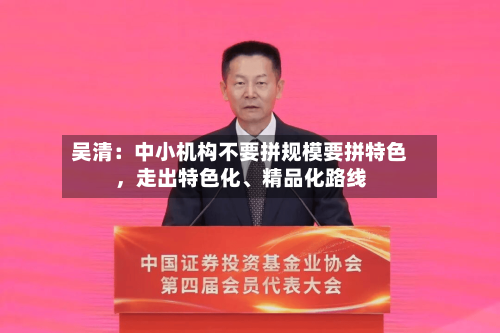 吴清：中小机构不要拼规模要拼特色，走出特色化、精品化路线-第3张图片