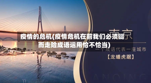 疫情的危机(疫情危机在前我们必须铤而走险成语运用恰不恰当)