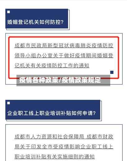 疫情各种政策/疫情政策规定