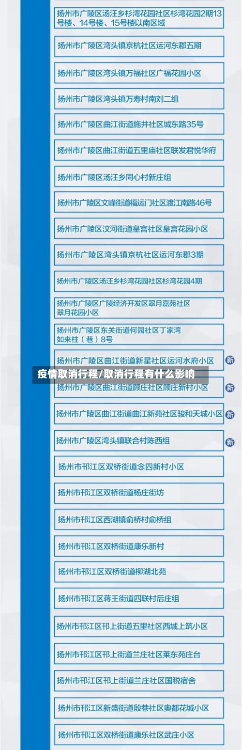 疫情取消行程/取消行程有什么影响
