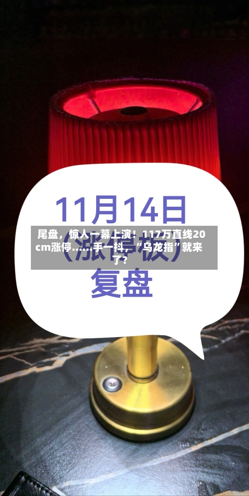 尾盘，惊人一幕上演！117万直线20cm涨停......手一抖，“乌龙指”就来了？