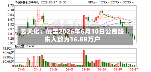 云天化：截至2026年6月10日公司股东人数为16.88万户