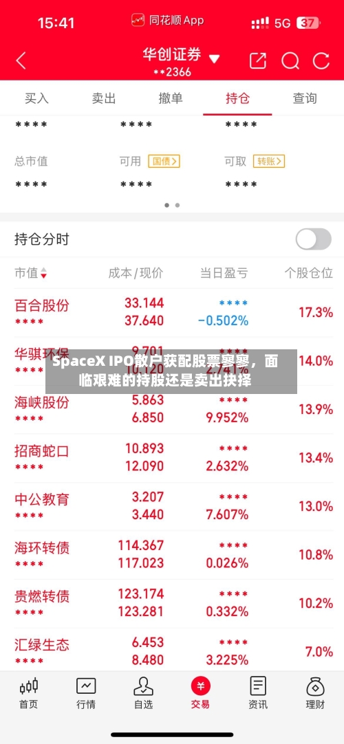 SpaceX IPO散户获配股票寥寥，面临艰难的持股还是卖出抉择-第3张图片