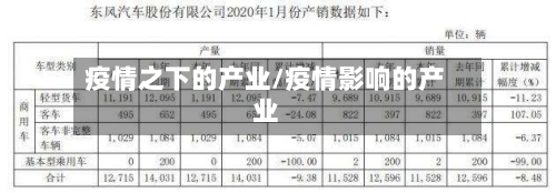 疫情之下的产业/疫情影响的产业