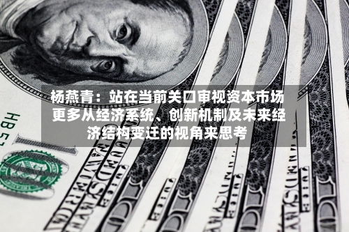 杨燕青：站在当前关口审视资本市场 更多从经济系统、创新机制及未来经济结构变迁的视角来思考-第2张图片