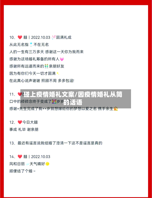 碰上疫情婚礼文案/因疫情婚礼从简的话语