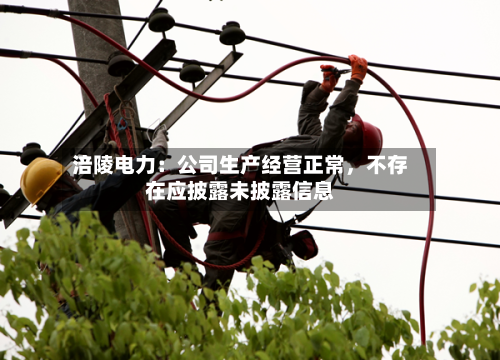 涪陵电力：公司生产经营正常，不存在应披露未披露信息