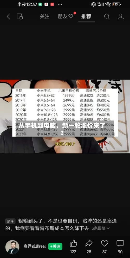 从手机到电脑	，新一轮涨价来了？-第3张图片