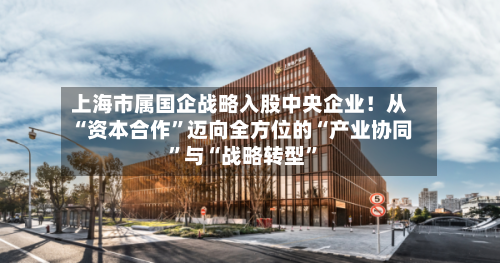 上海市属国企战略入股中央企业！从“资本合作	”迈向全方位的“产业协同”与“战略转型”-第3张图片