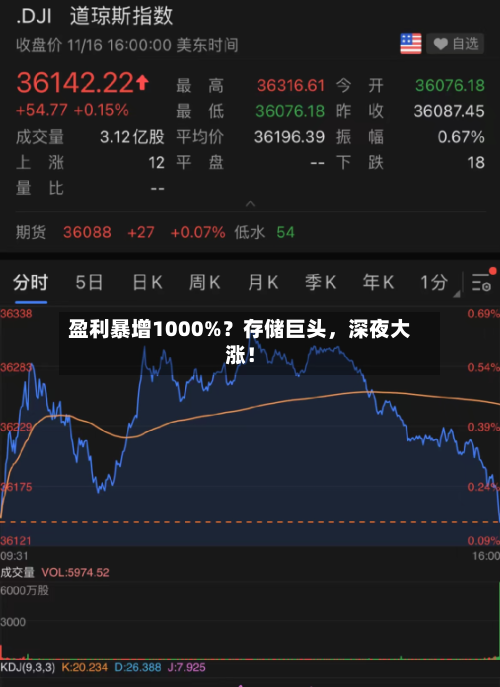 盈利暴增1000%？存储巨头	，深夜大涨！-第2张图片