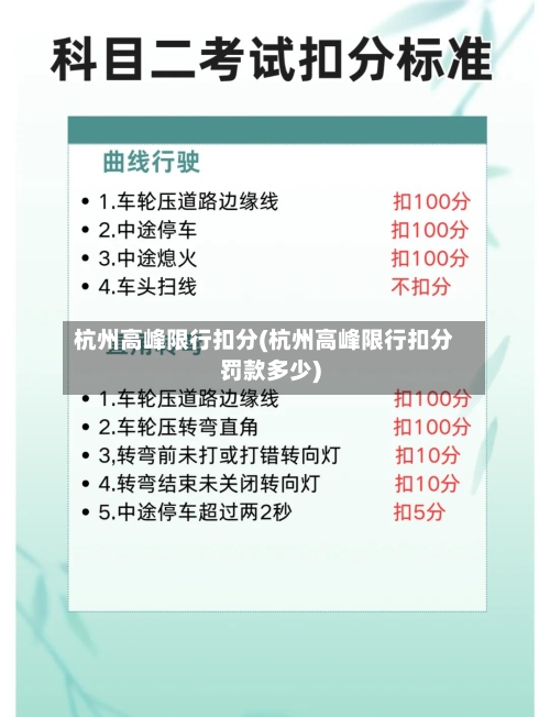 杭州高峰限行扣分(杭州高峰限行扣分罚款多少)