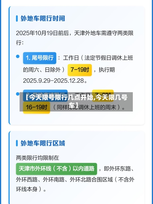【今天限号限行几点开始,今天限几号车】