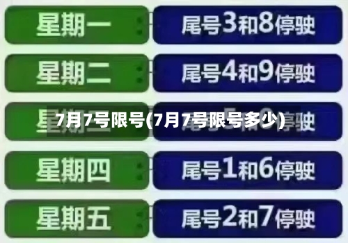 7月7号限号(7月7号限号多少)-第3张图片