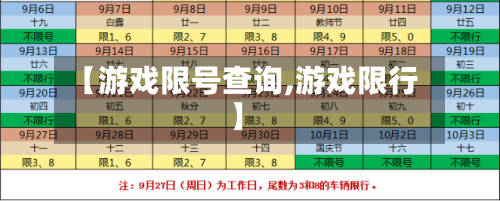 【游戏限号查询,游戏限行】
