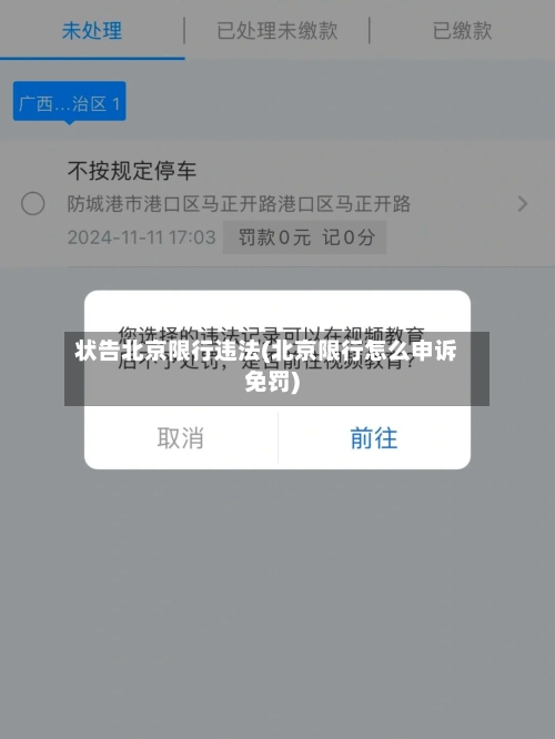 状告北京限行违法(北京限行怎么申诉免罚)-第2张图片